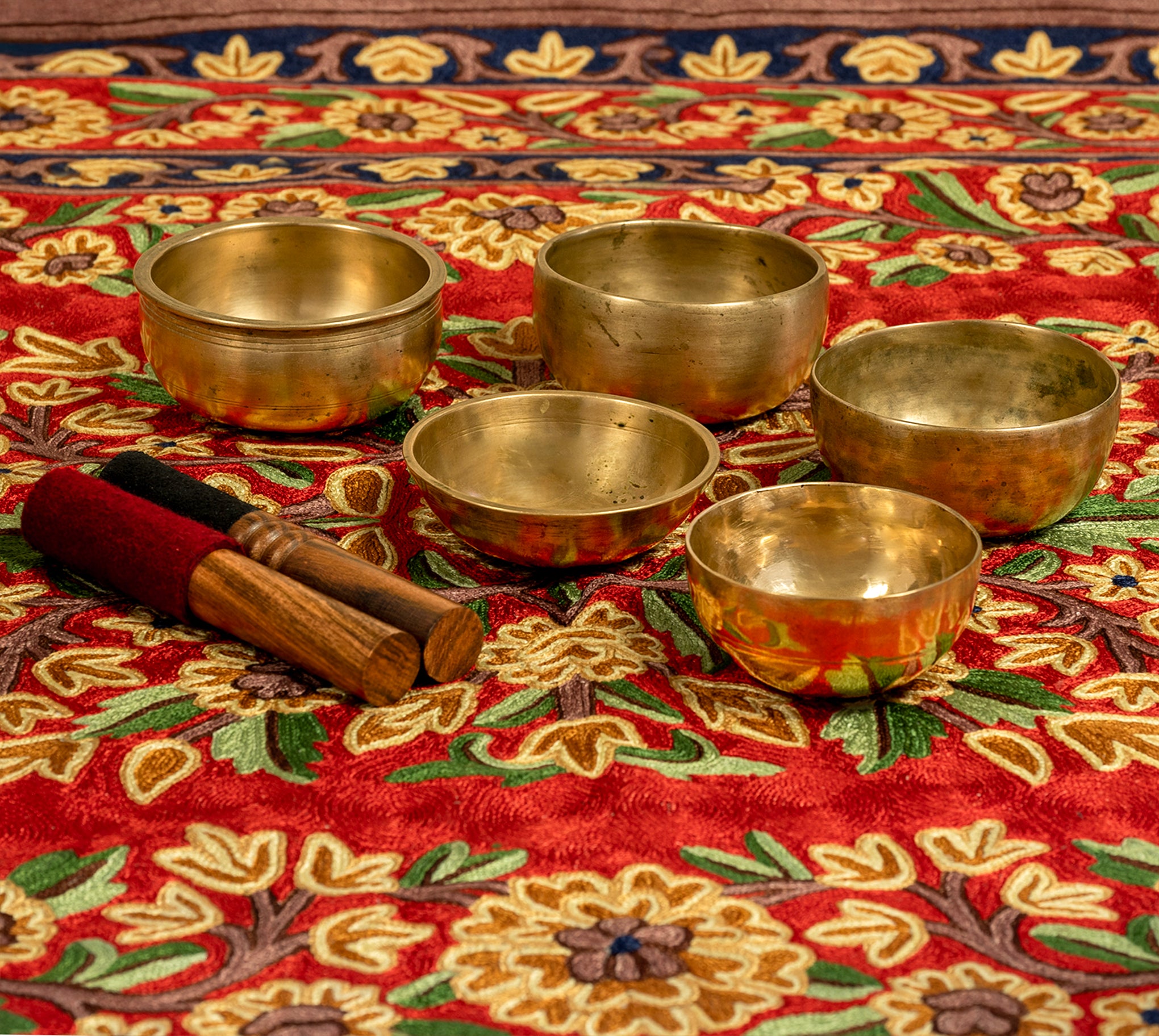 Rare Antique Cup Singing Bowl Set – 432Hz Scale with 4th and 5th