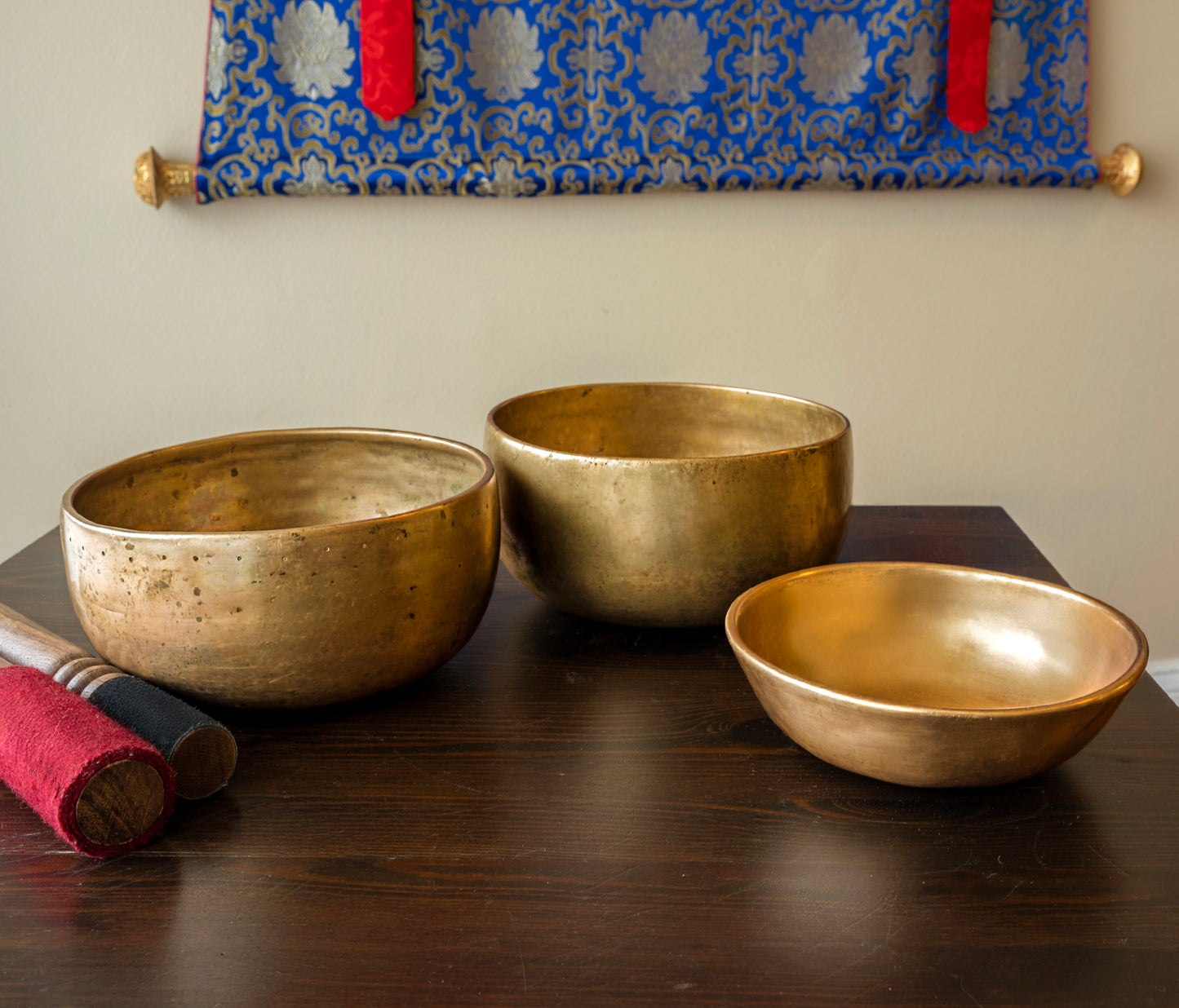Antique Singing Bowl Set - A3 Major Triad - AS16488