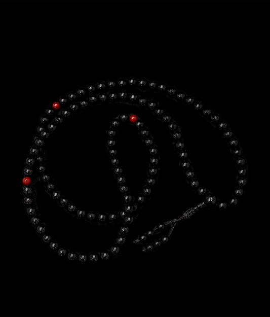 Black Onyx Stone Mala with Carnelian Spacer -TM001