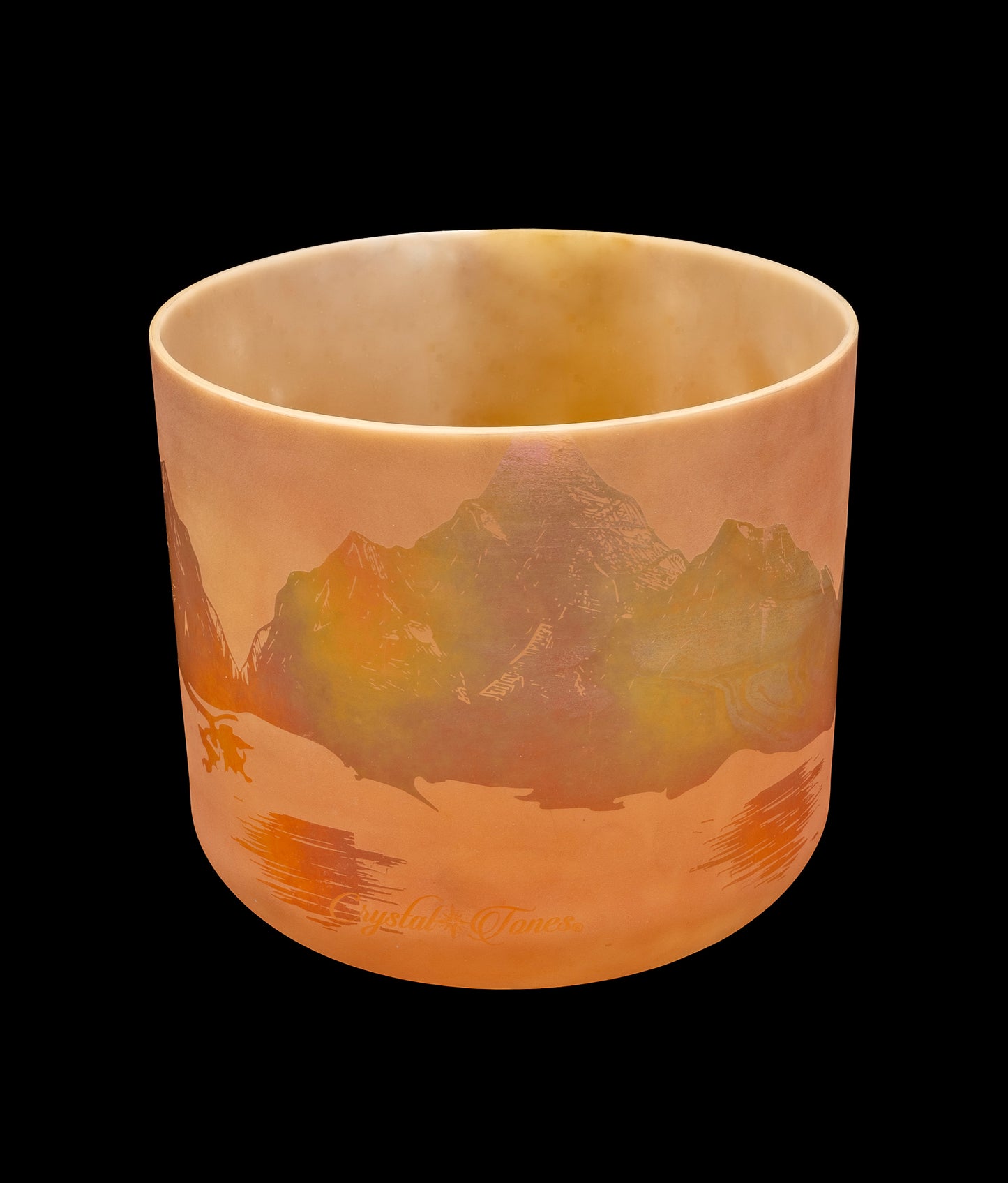 Alchemy Crystal Singing Bowl - Sedona Red Rock Platinum w/ Etched Full Moon Prayer of Buddha - F#3 181Hz 9.75" C16241