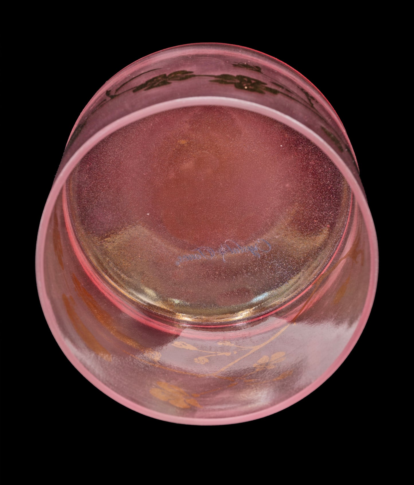 Alchemy Crystal Singing Bowl - Pink w/Gold Cherry Blossoms - B4 486Hz 6" C16243