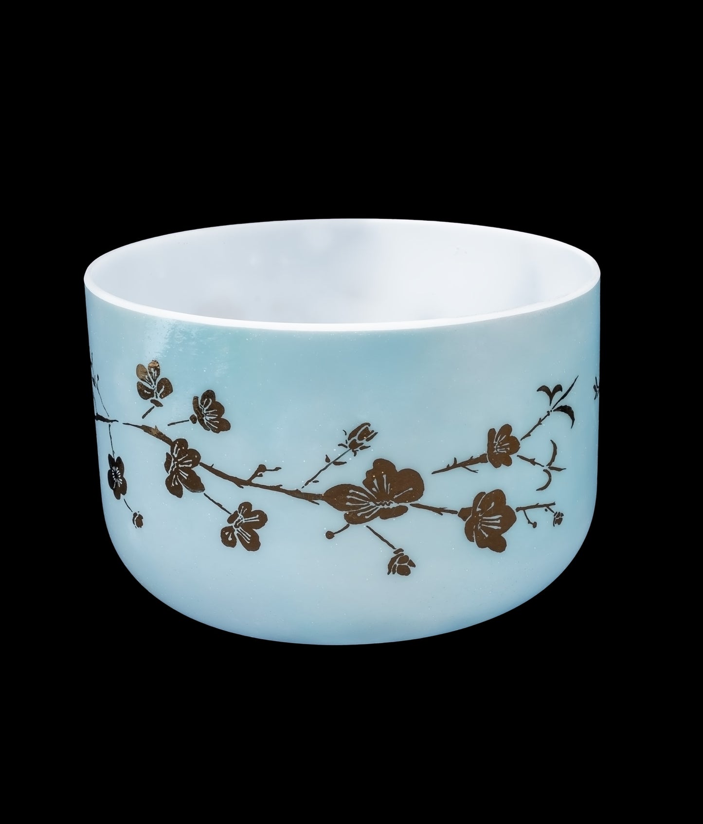 Alchemy Crystal Singing Bowl - Ocean Gold w/ Gold Cherry Blossoms - A#3 234Hz 10" C16247