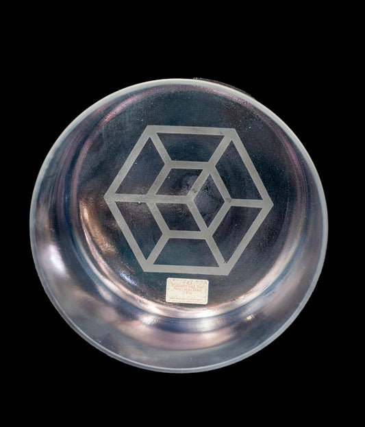 Alchemy Crystal Singing Bowl - Tesseract Salt, Zeal Point Aura Gold - 9" - B3 244Hz C16529