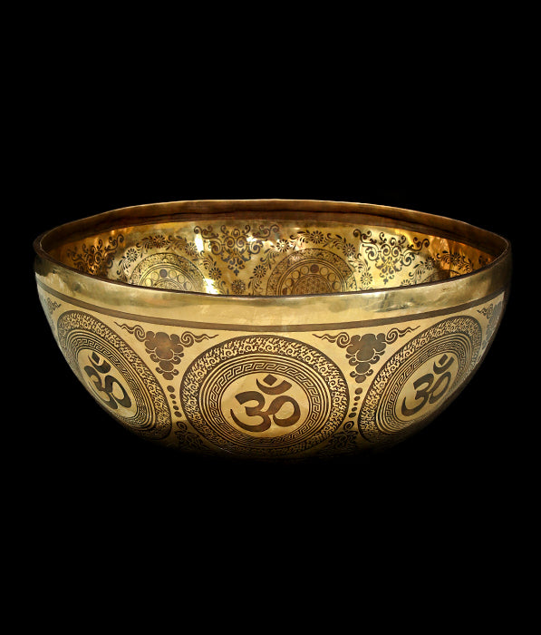 Etched Jambati Singing Bowl - F2 75Hz Concert Pitch 12" E16076