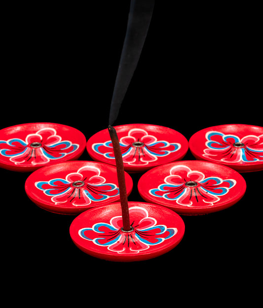 Tibetan Floral Incense Holder (2.8")