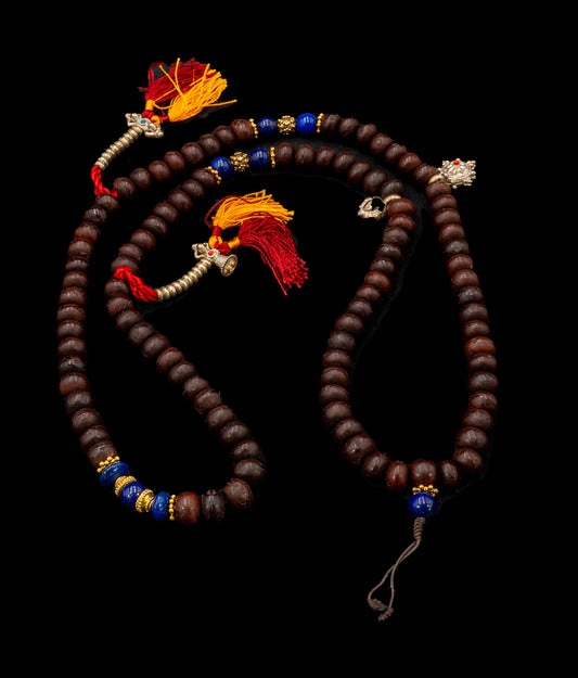 Tibetan Mala with Lapis Lazuli & Gold Vermeil Beads - LLGMMala