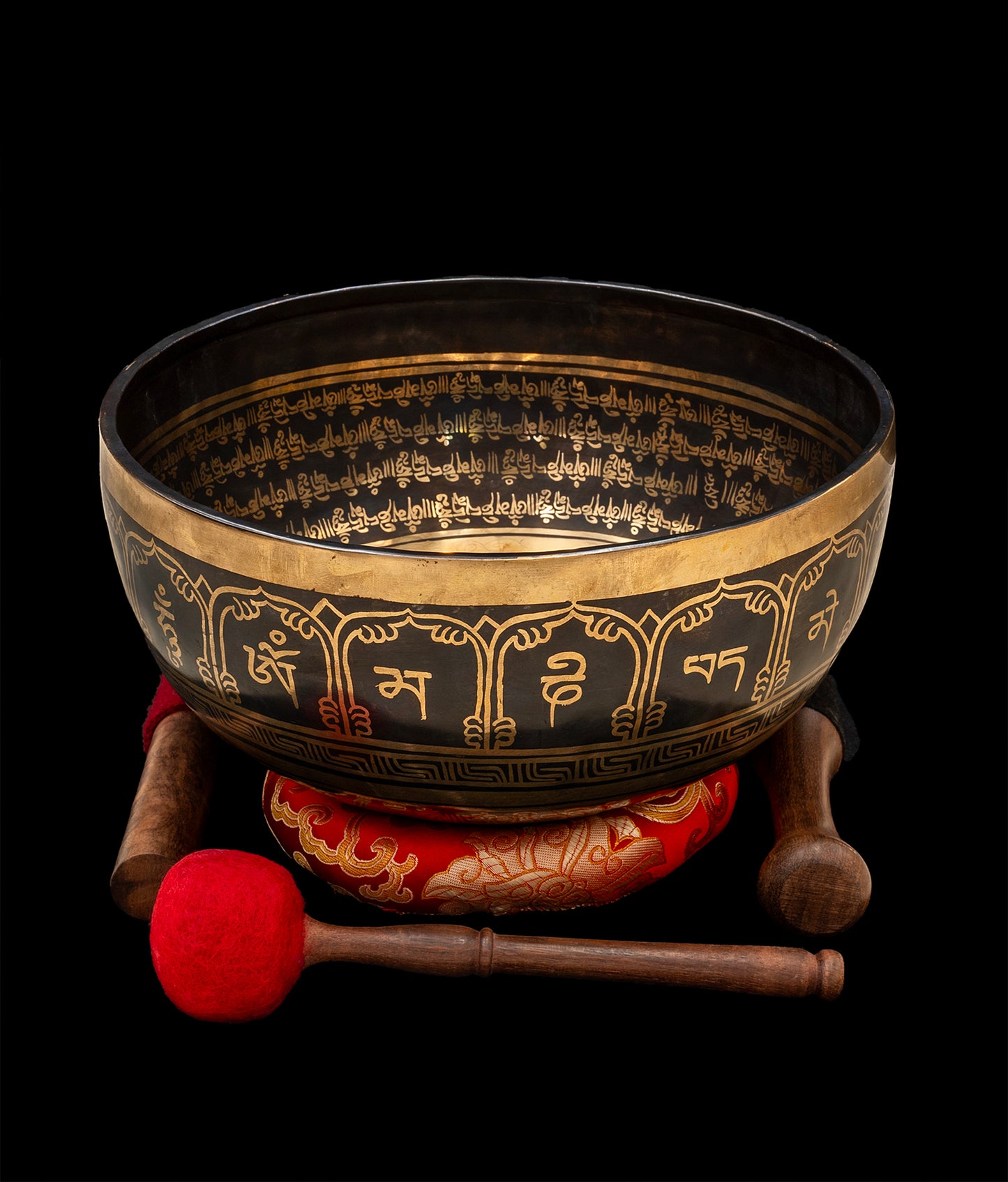 New Jambati Black Painted Chakra Singing Bowl A# 116Hz (Near Concert Pitch) 10.75" N16238