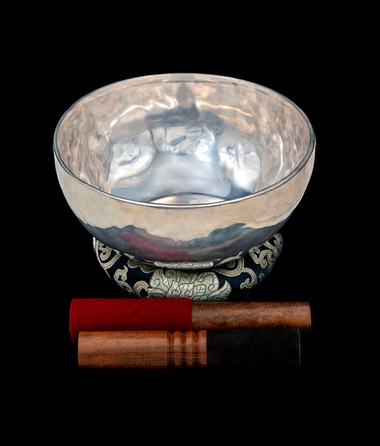 New Silver Singing Bowl D3 146Hz (Near Concert Pitch) 9" N16269