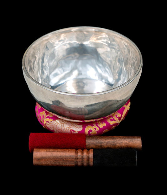 New Silver Singing Bowl  F3 175Hz (Near Concert Pitch)  8.5" N16270