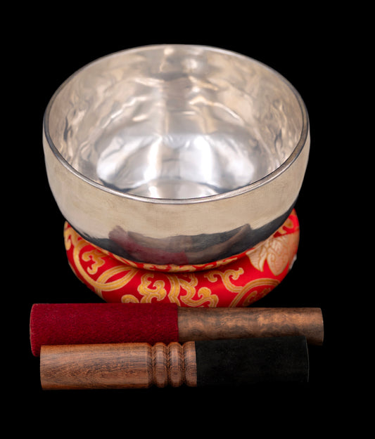 New Silver Singing Bowl G#3 210Hz (Near Concert Pitch)  7.5" N16271
