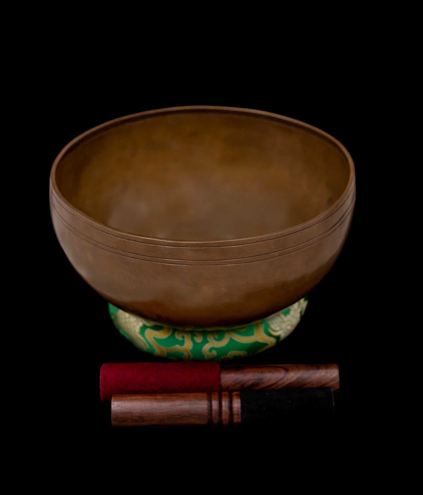 New Green Antique Finish Mahakala Singing Bowl A2 106Hz 10 1/4" N16490