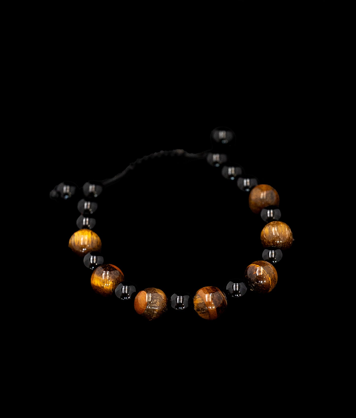 Black Onyx and Tiger Eye Wrist Mala - TWM007