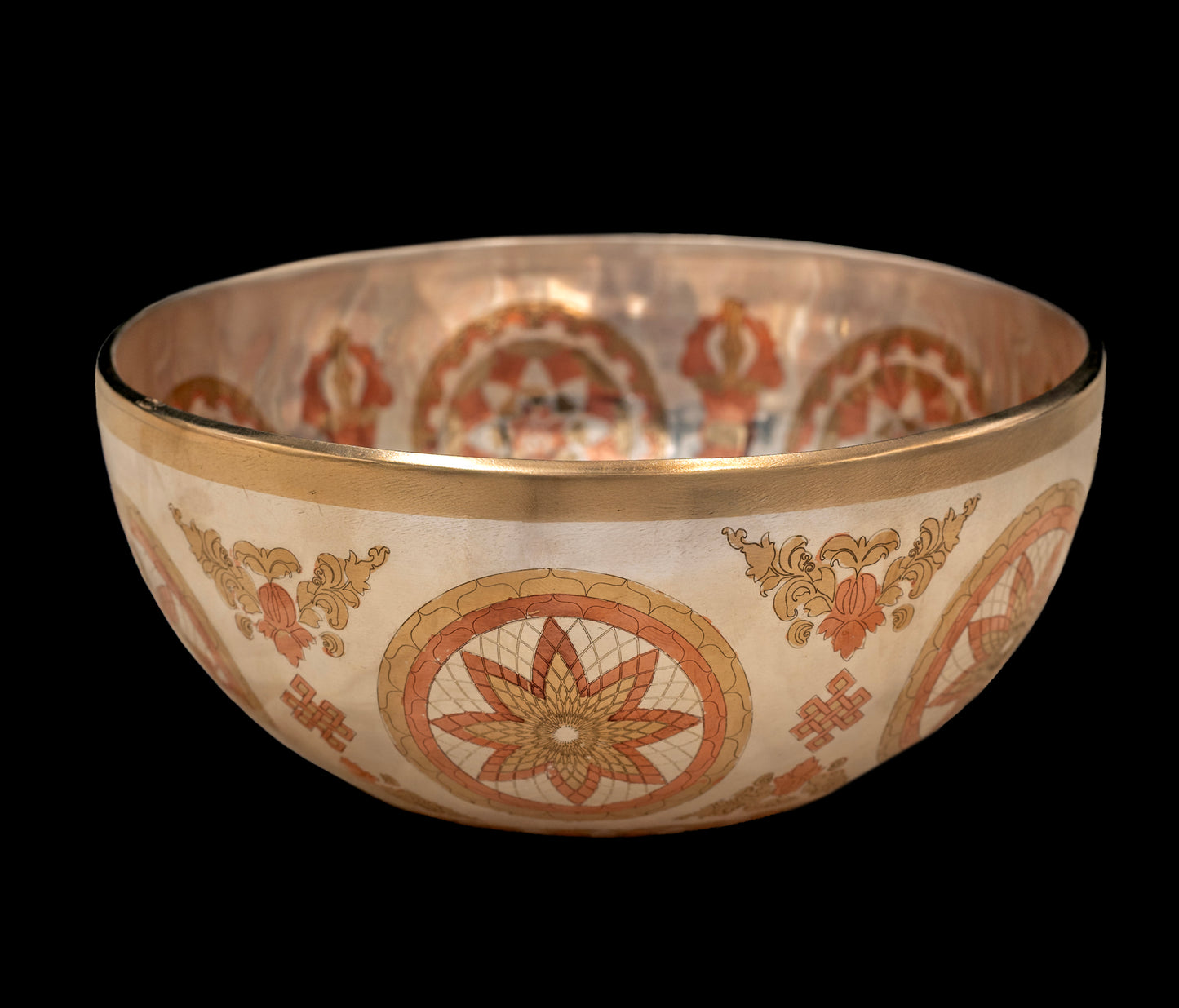 Silver Medicine Buddha Etched Singing Bowl G#3 204Hz 7 3/4" S16348