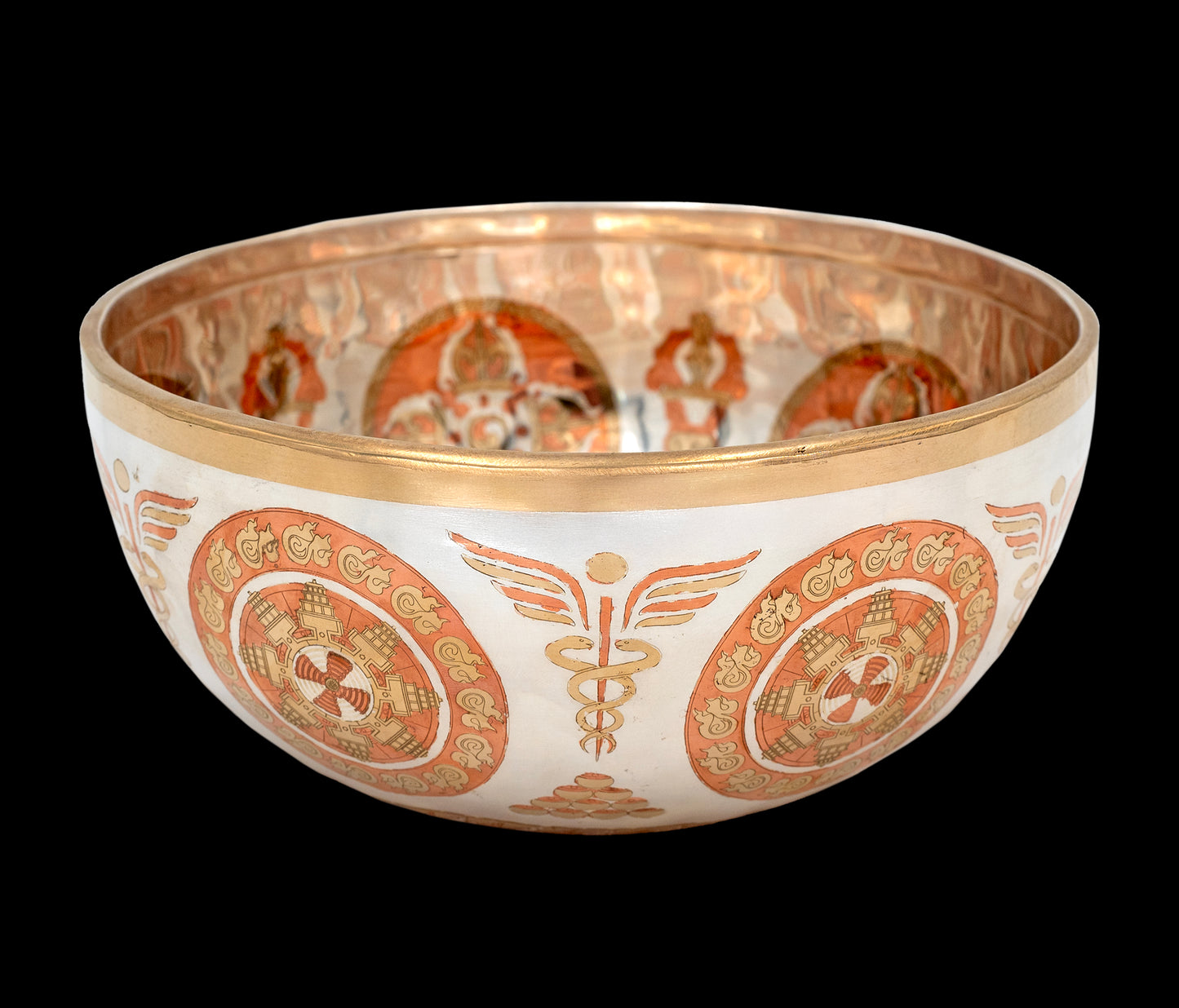 New Silver Etched Medicine Buddha Singing Bowl G3 200Hz 8.25" S16349