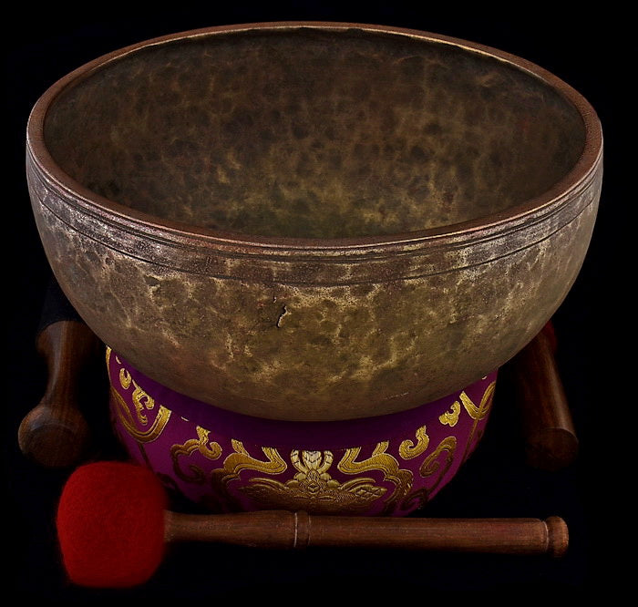 Antique Singing Bowl - Jambati E3 11" A15199