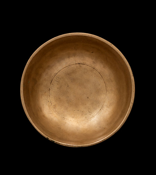 Antique Manipuri Singing Bowl F#4 379Hz 5" A16071