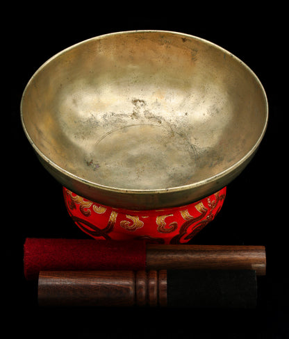 Antique Manipuri Singing Bowl  C3 130Hz (Near Concert Pitch) 8 1/4" A16186