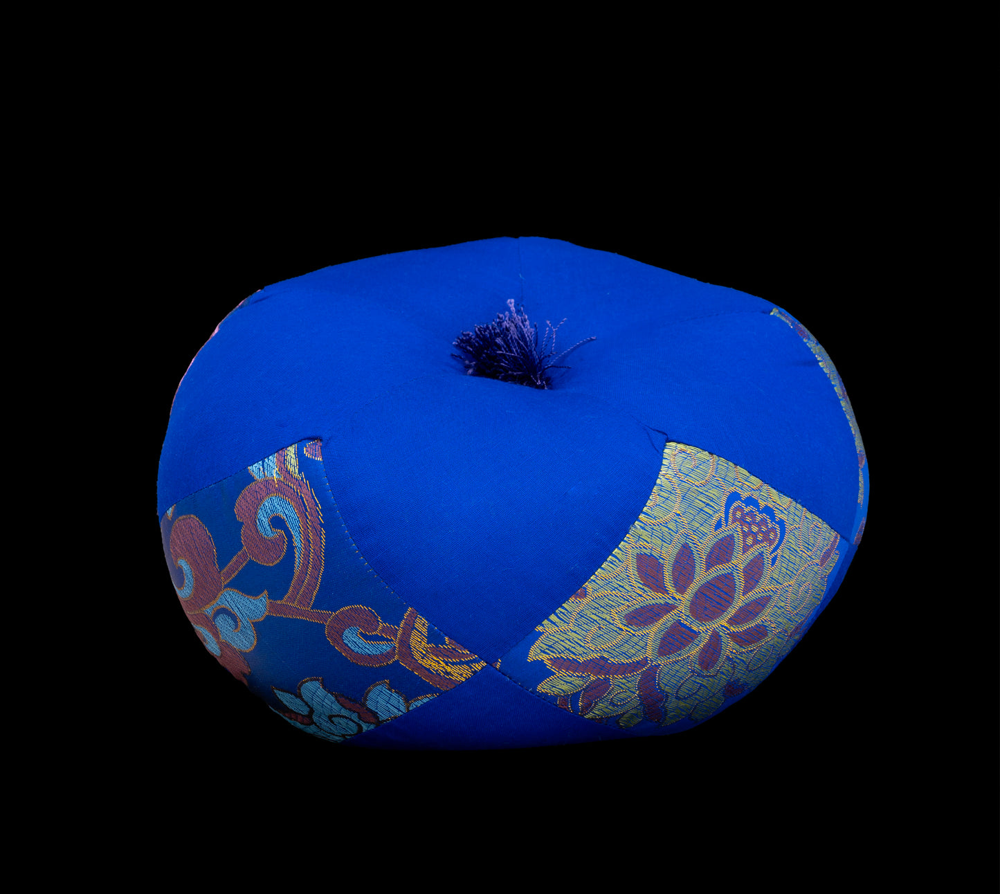 Handcrafted Singing Bowl Cushion with Tassel - Royal Blue