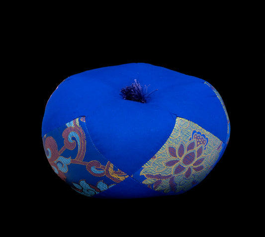 Handcrafted Singing Bowl Cushion with Tassel - Royal Blue