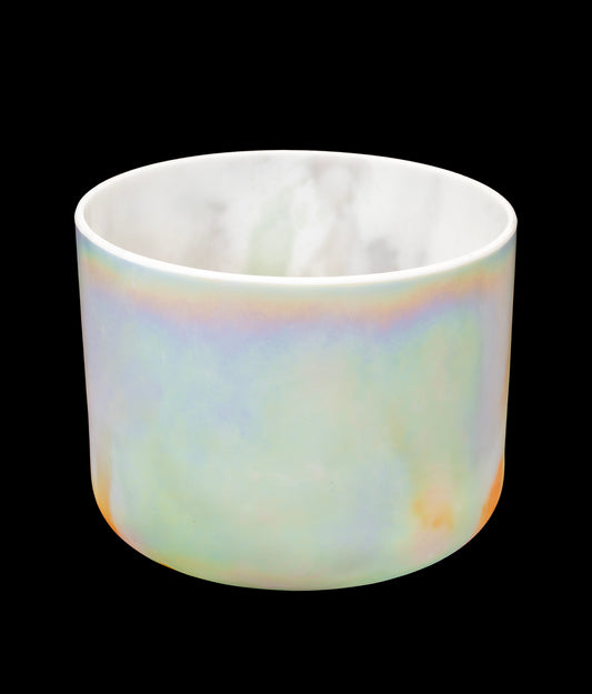 Alchemy Crystal Singing Bowl - Mt. Shasta Serpentine, Sedona Red Rock Platinum - F4 351Hz 8" C16259