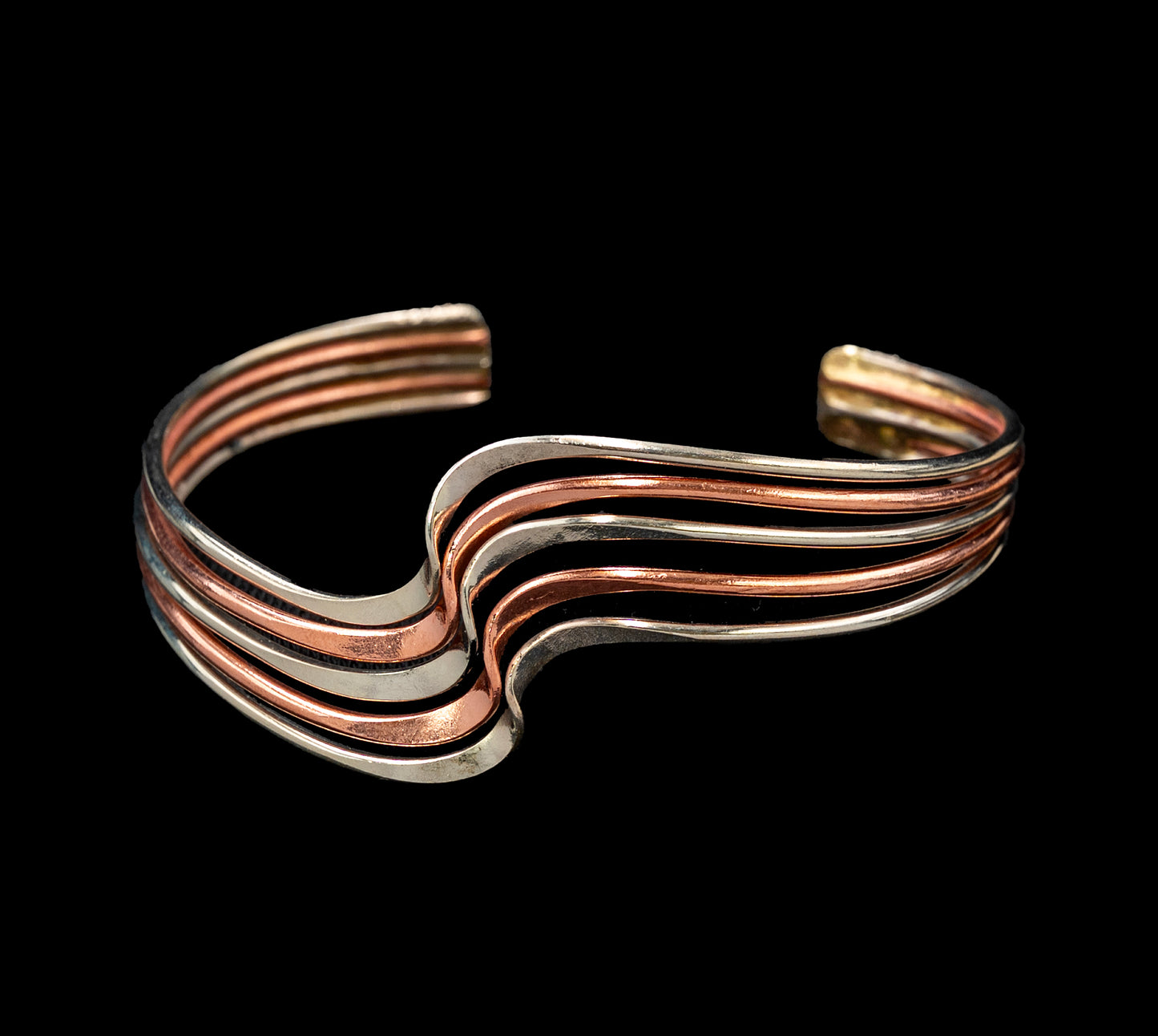 Multi-toned Copper Wave Bracelet