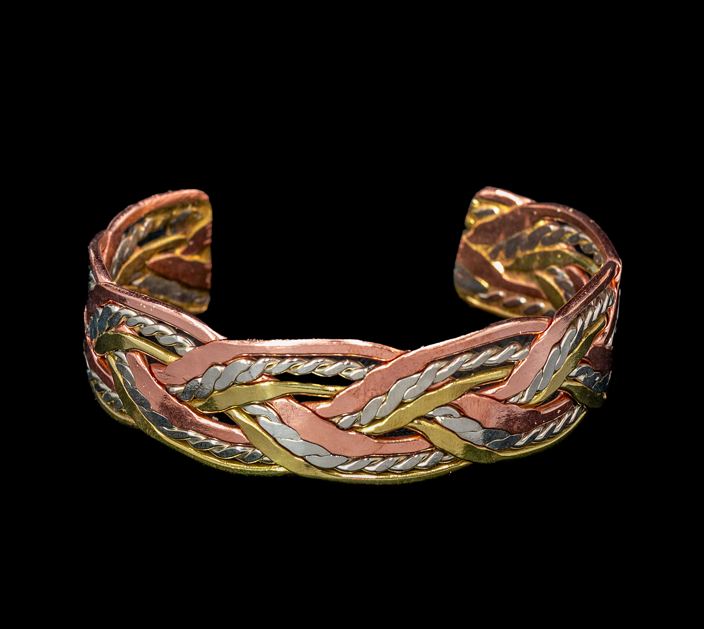 Multi-toned Twisted & Braided Copper Bracelet
