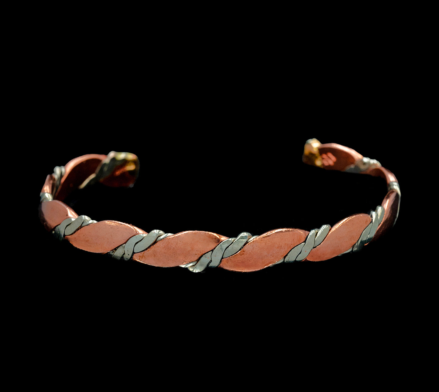 Two-toned Intertwined Copper Cuff Bracelet