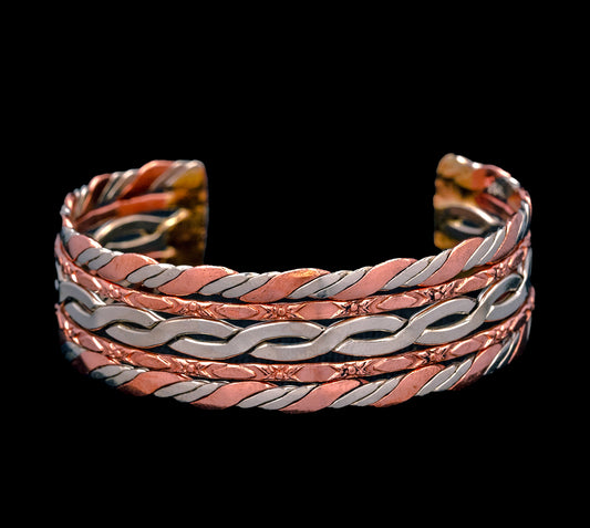 Two Tone, Infinity Copper Cuff Bracelet