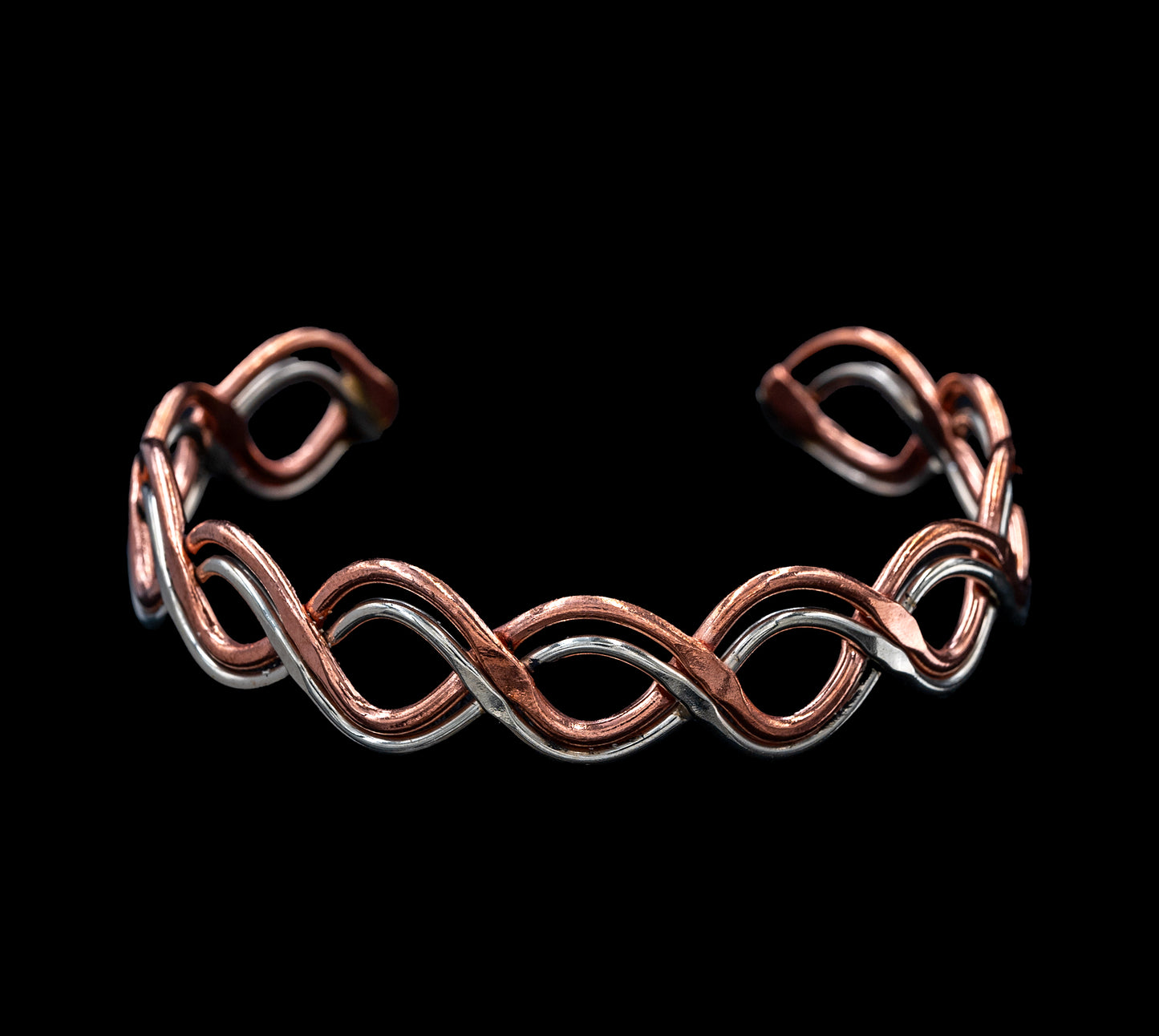 Two-tone Infinity Woven Copper Cuff Bracelet