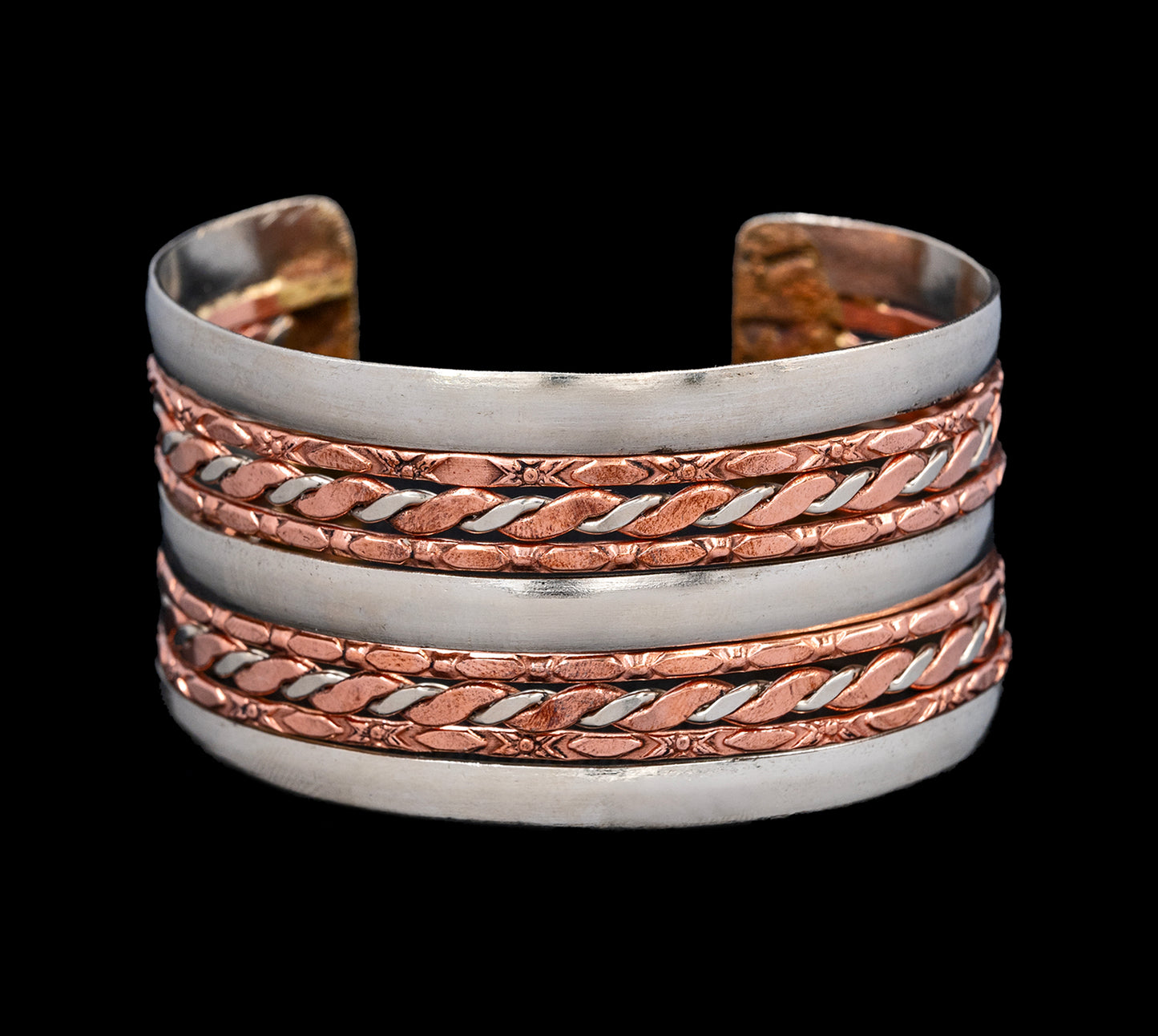 Two Tone, Two Tiered Copper Cuff Bracelet