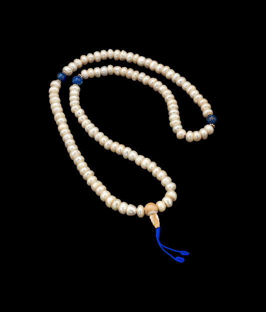 Lapis Pearl Mala