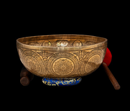 Tibetan Etched Grounding Foot Bowl G#1 50Hz 19.25" FB16266