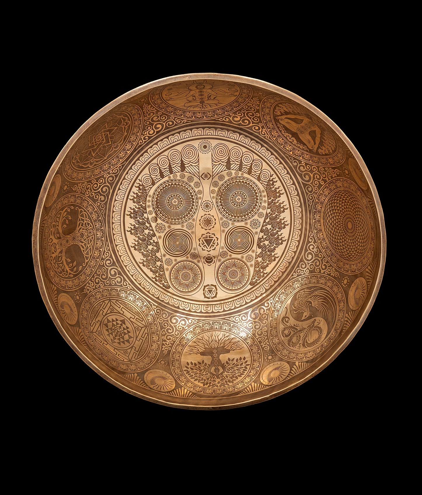 Tibetan Etched Grounding Foot Bowl G#1 50Hz 19.25" FB16266