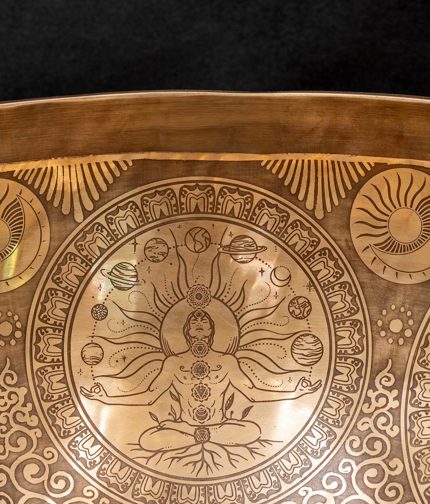 Tibetan Etched Grounding Foot Bowl G#1 50Hz 19.25" FB16266