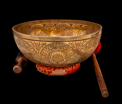 Tibetan Etched Grounding Foot Bowl F#1 46Hz 20" FB16268