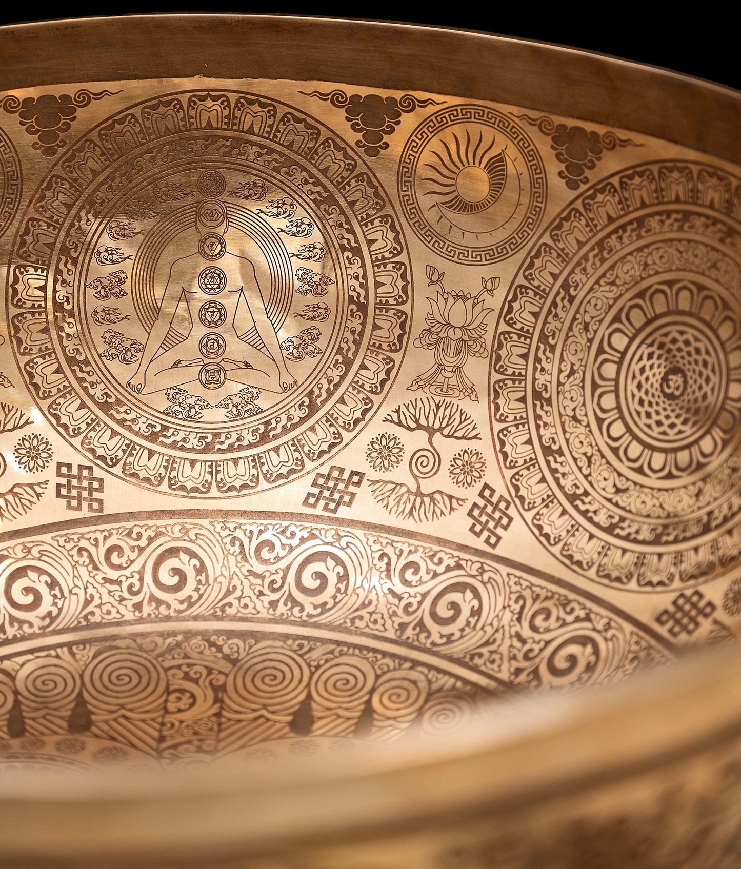 Tibetan Etched Grounding Foot Bowl F#1 46Hz 20" FB16268
