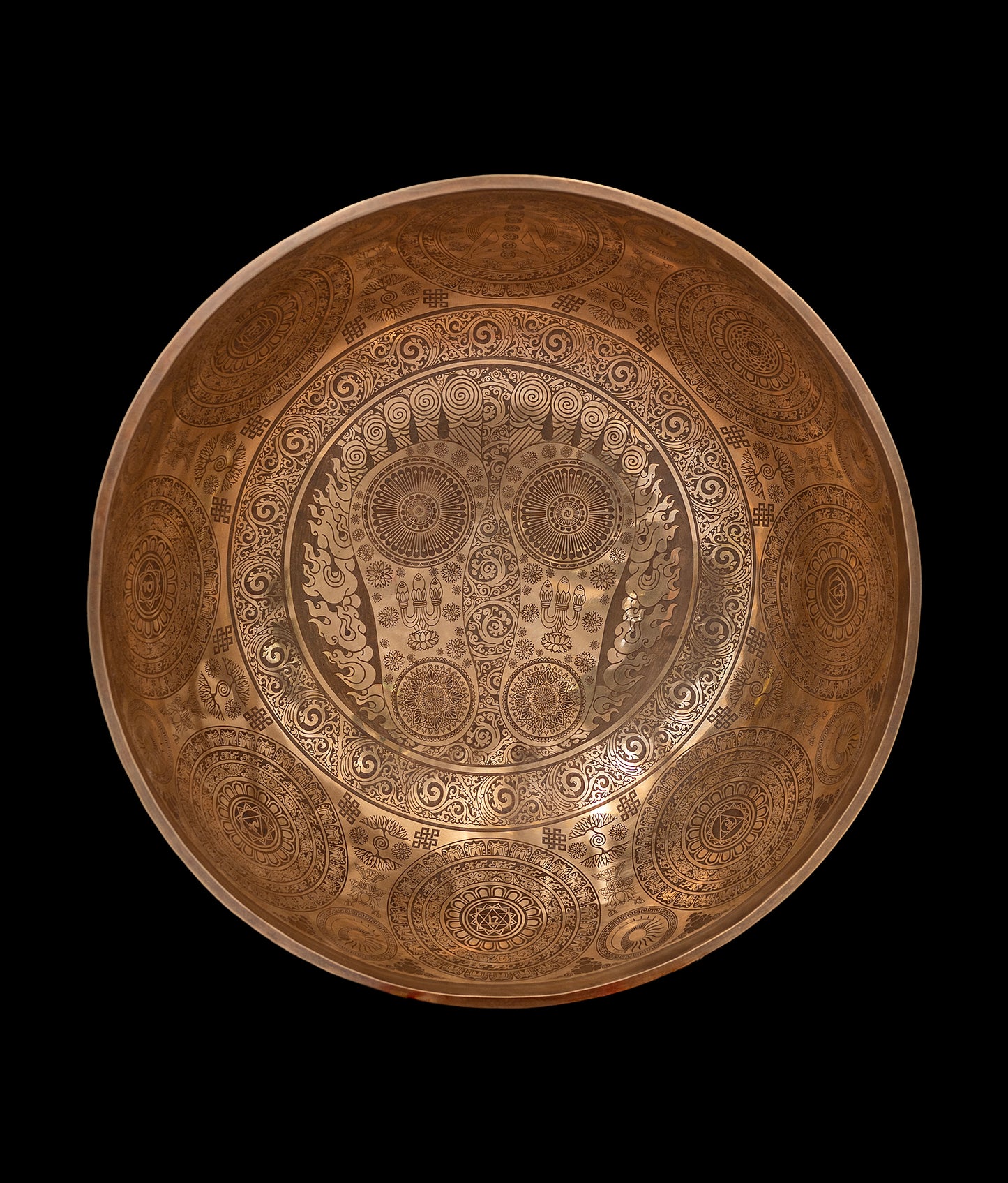 Tibetan Etched Grounding Foot Bowl F#1 46Hz 20" FB16268