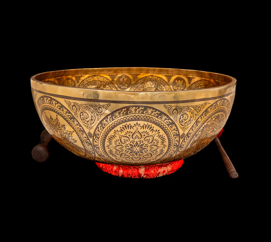 Tibetan Etched Grounding Foot Bowl A1 54Hz 20" FB16274
