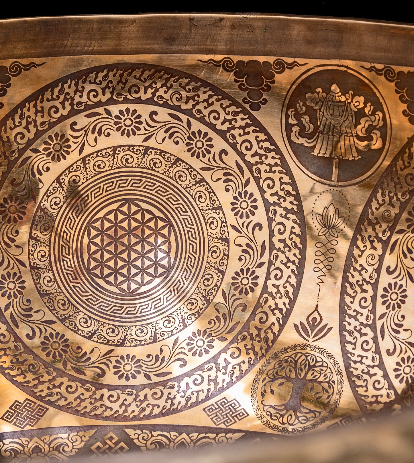 Tibetan Etched Grounding Foot Bowl A1 54Hz 20" FB16274