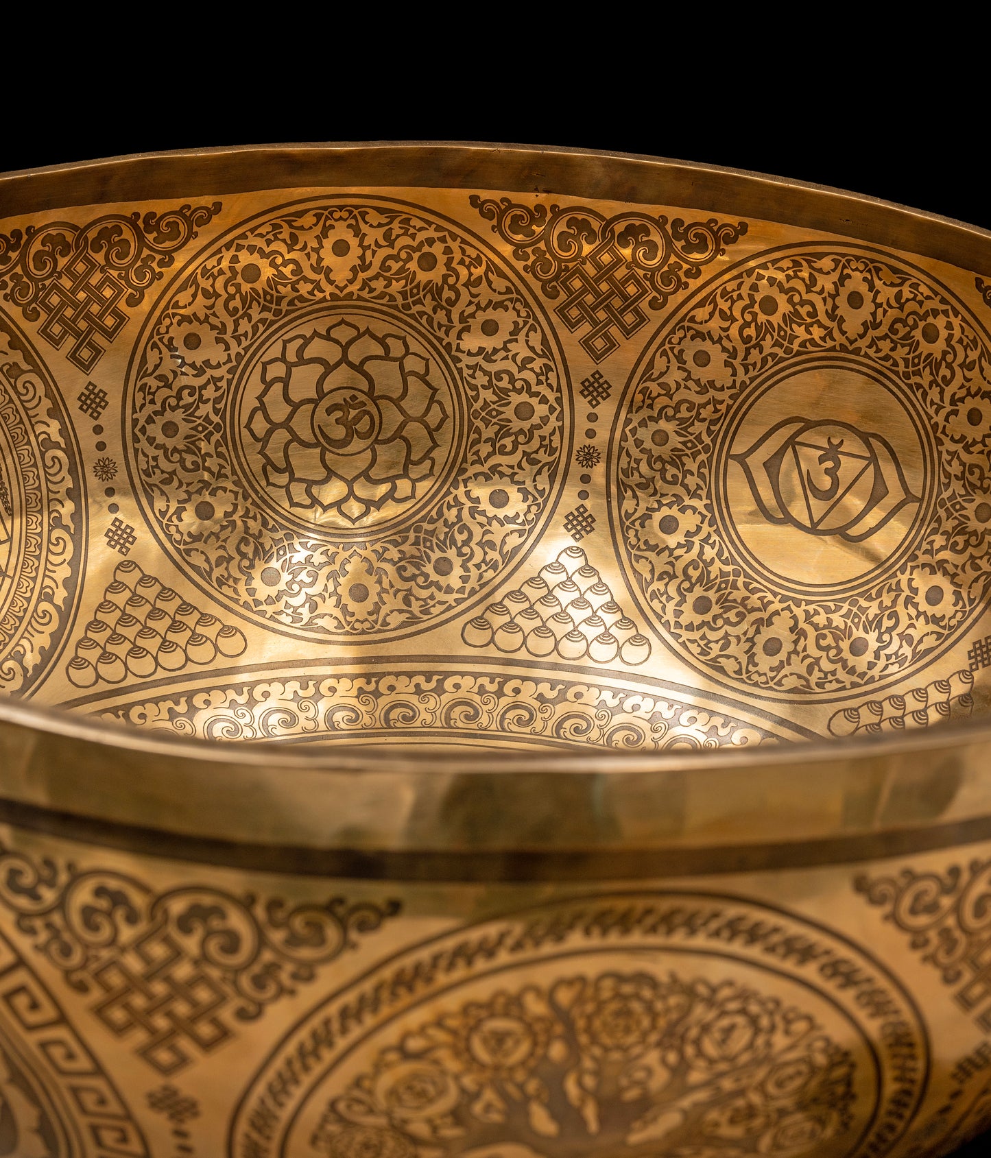 Tibetan Etched Grounding Foot Bowl A#1 59Hz 18 3/4" FB16356