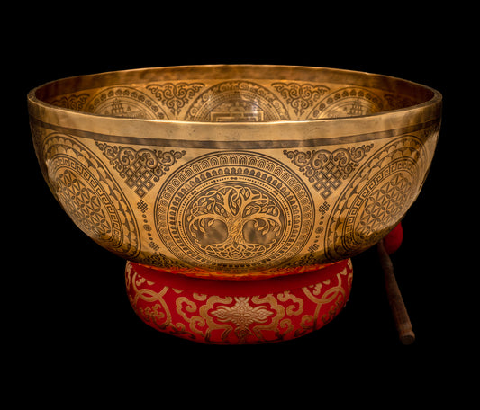 Tibetan Etched Grounding Foot Bowl G#1 51Hz 19 3/4" FB16357