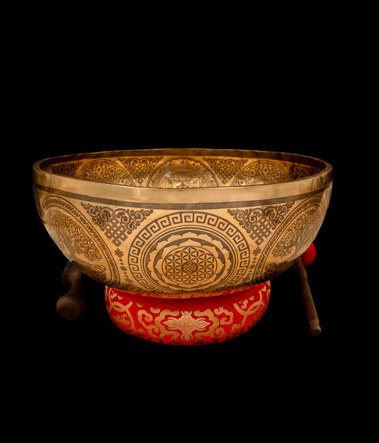 Tibetan Etched Grounding Foot Bowl G#1 51Hz 19 3/4" FB16359