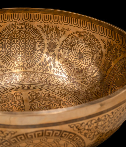 Tibetan Etched Grounding Foot Bowl G#1 51Hz 19 3/4" FB16359