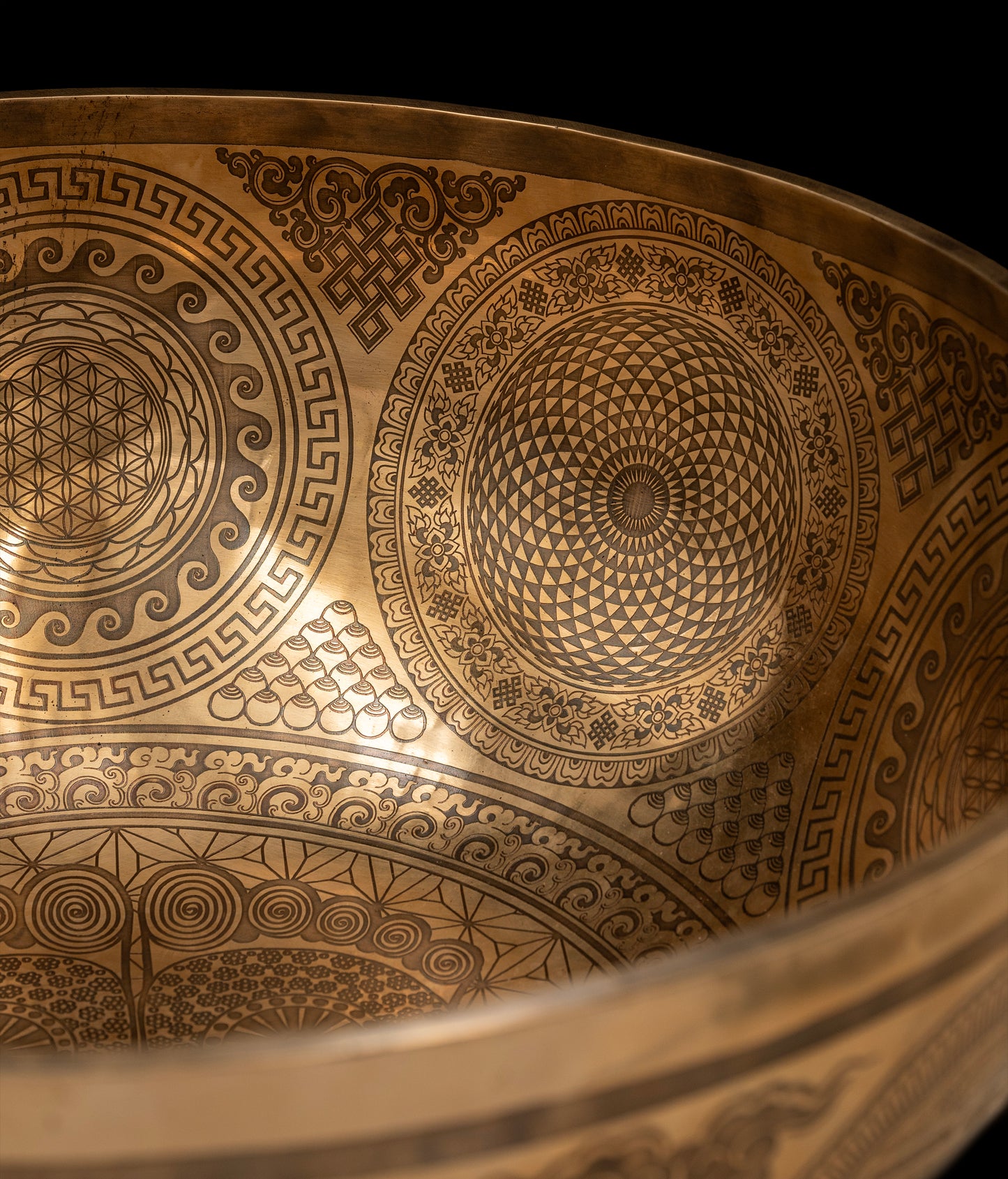 Tibetan Etched Grounding Foot Bowl A#1 57Hz 18 3/4" FB16360