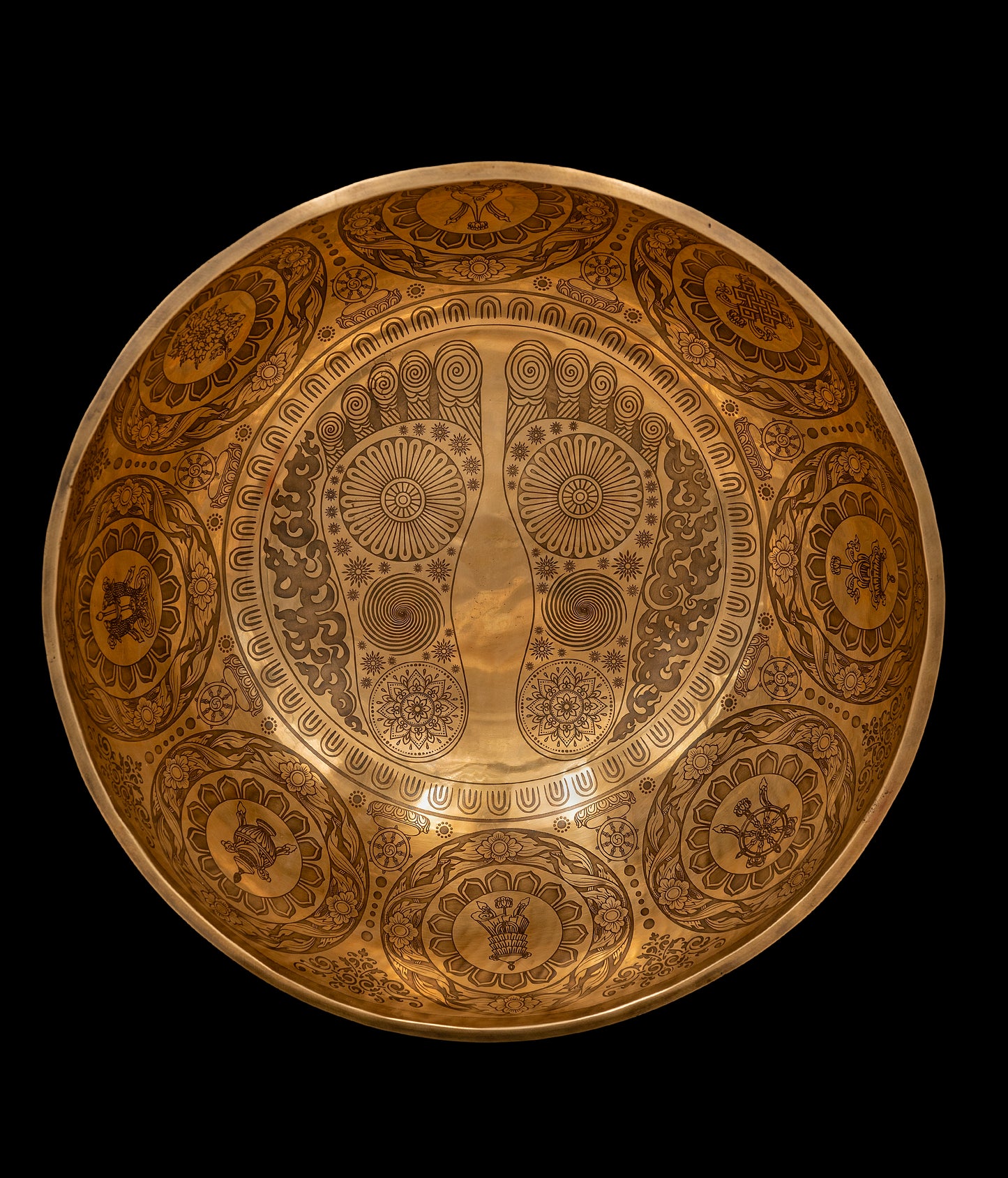 Tibetan Etched Grounding Foot Bowl A1 56Hz 19" FB16361