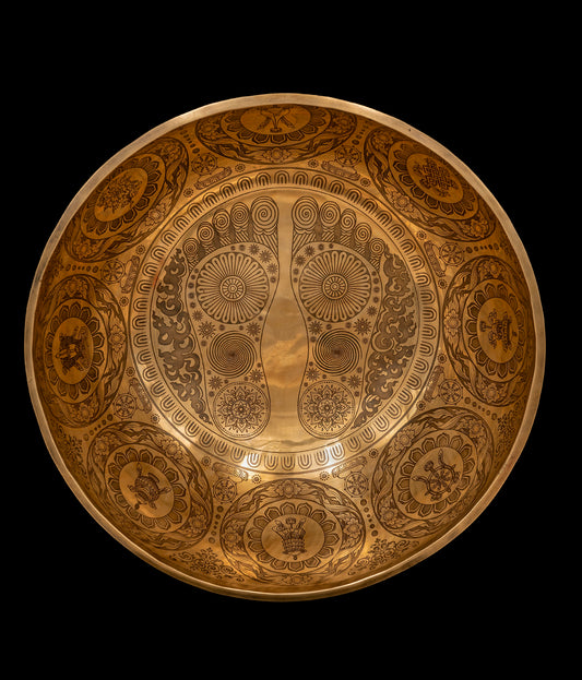 Tibetan Etched Grounding Foot Bowl A1 56Hz 19" FB16361