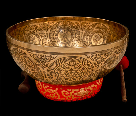 Tibetan Etched Grounding Foot Bowl A1 56Hz 19" FB16361