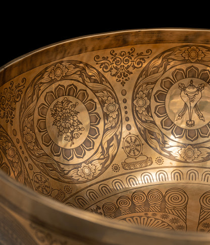 Tibetan Etched Grounding Foot Bowl A1 56Hz 19" FB16361