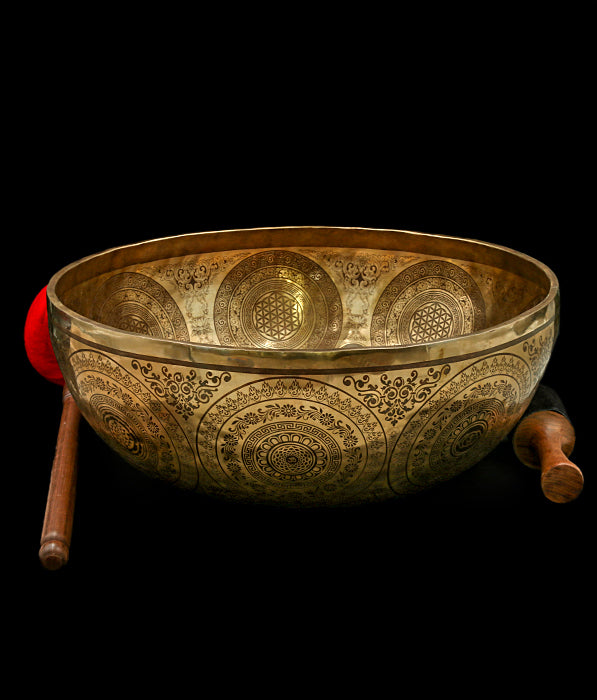 Tibetan Etched Grounding Foot Bowl