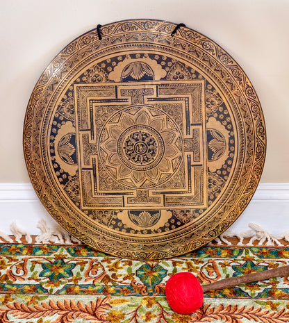 Tibetan Sacred Gong with Mandala C2 64Hz - 21" 2.5 mm G16276